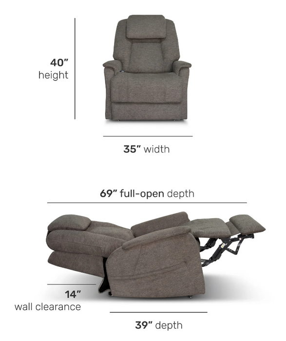 Zecliner Model 3+ Petite Power Sleep Chair w/ Headrest, Lumbar, Heat & Massage - Furniture World SW (WA)