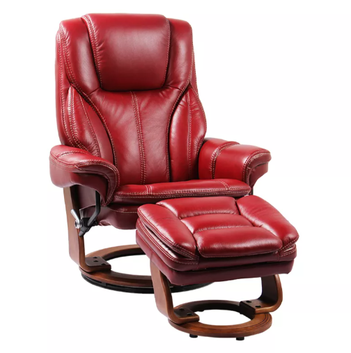 Hana - Leather Stressless Recliner with Ottoman by Benchmaster