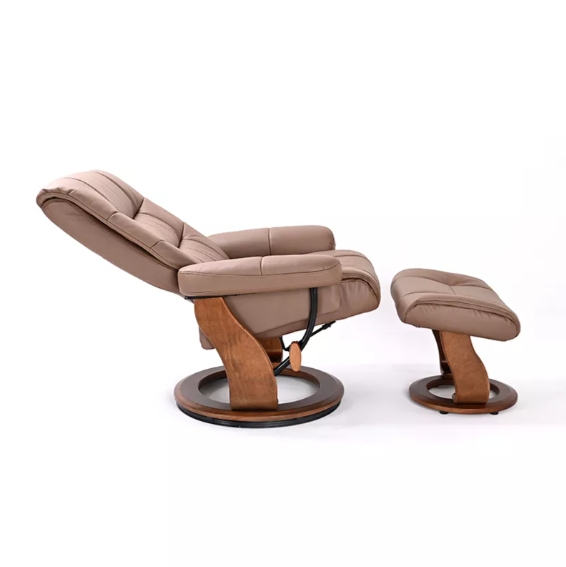 Rosa II - Leather Stressless Recliner with Ottoman by Benchmaster