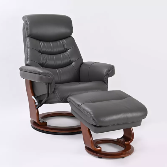 Happy - Leather Stressless Recliner with Ottoman by Benchmaster - Furniture World SW (WA)