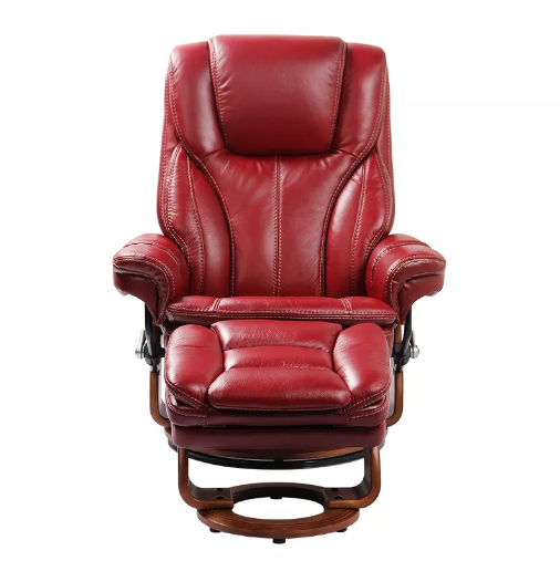 Hana - Leather Stressless Recliner with Ottoman by Benchmaster