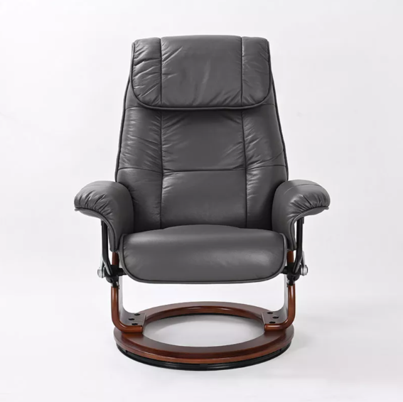 Ventura II - Leather Stressless Recliner with Ottoman by Benchmaster - Furniture World SW (WA)