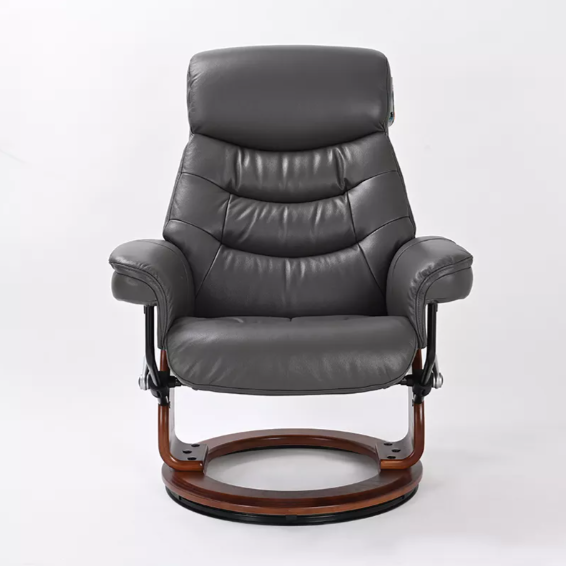Happy - Leather Stressless Recliner with Ottoman by Benchmaster