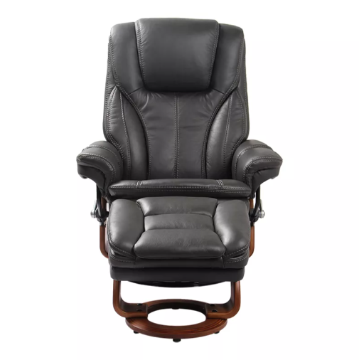 Hana - Leather Stressless Recliner with Ottoman by Benchmaster