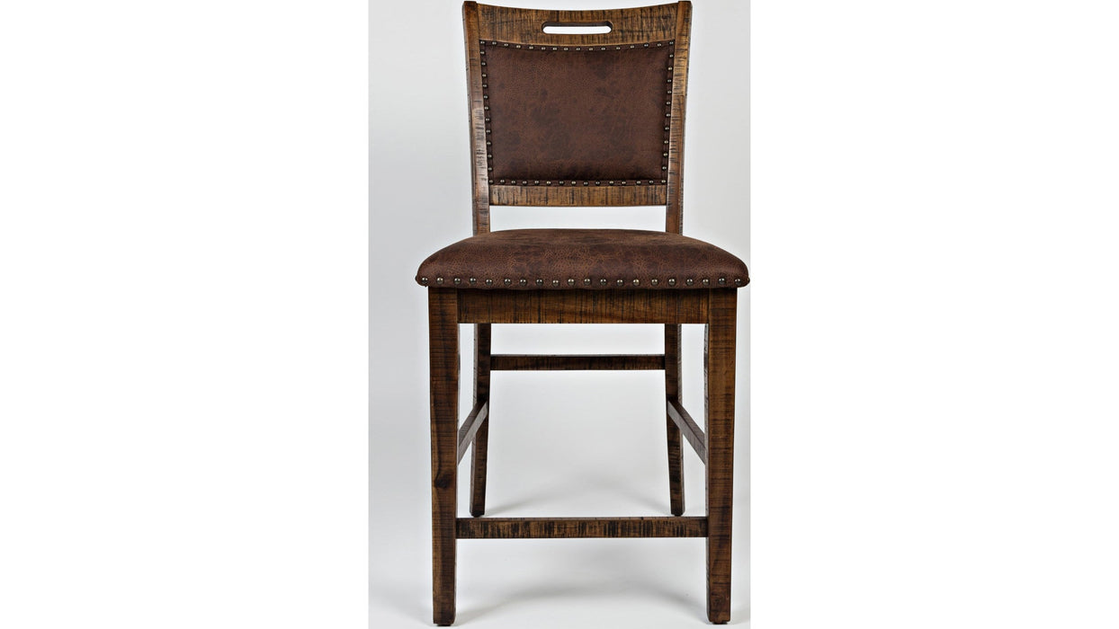 Jofran Cannon Valley Upholstered Back Counter Stool in Medium Cool Tones (Set of 2) - Furniture World SW (WA)