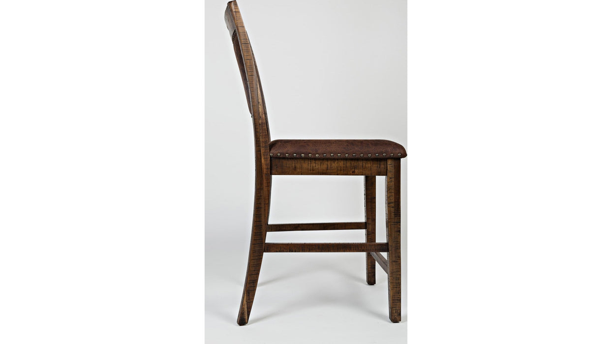 Jofran Cannon Valley Upholstered Back Counter Stool in Medium Cool Tones (Set of 2) - Furniture World SW (WA)