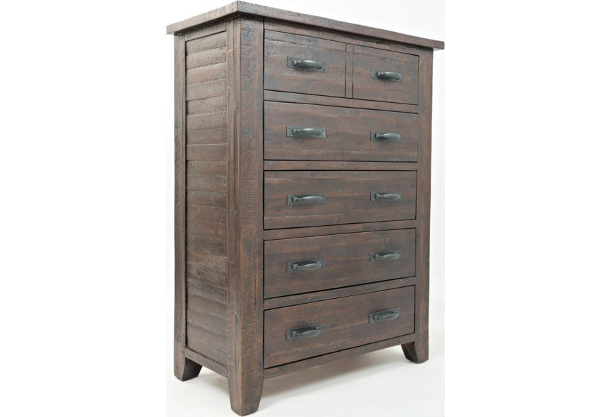 Jofran Jackson Lodge 5 Drawer Chest in Distressed - Furniture World SW (WA)