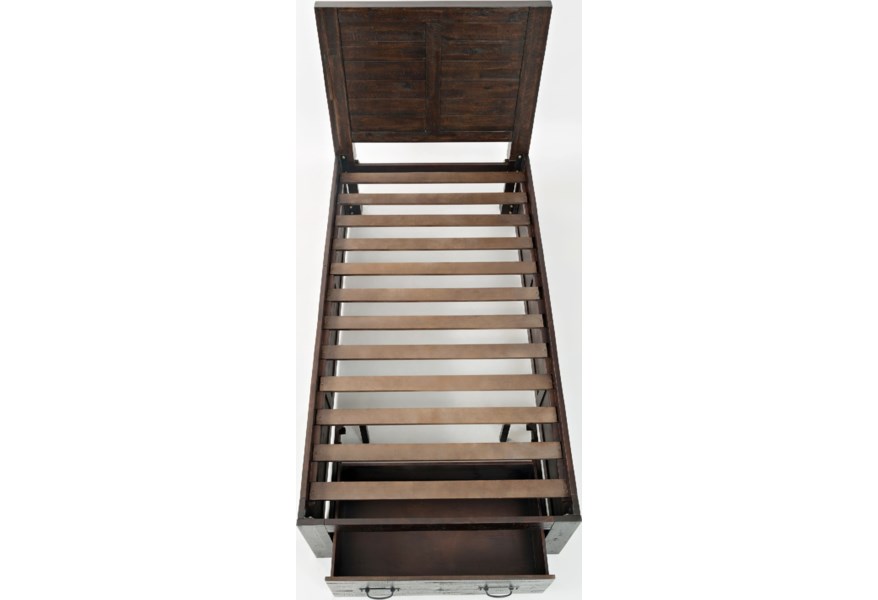 Jofran Jackson Lodge Twin Panel Storage Bed in Distressed - Furniture World SW (WA)