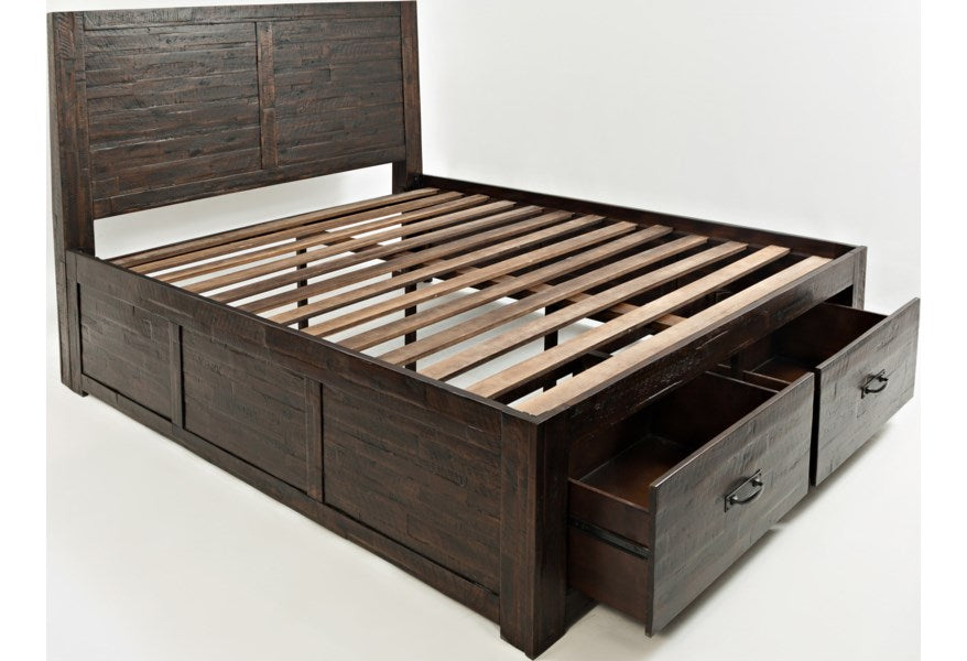 Jofran Jackson Lodge Queen Panel Storage Bed in Distressed - Furniture World SW (WA)