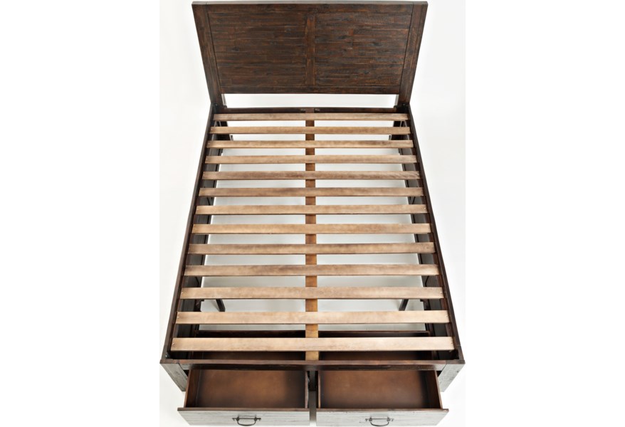 Jofran Jackson Lodge Queen Panel Storage Bed in Distressed - Furniture World SW (WA)