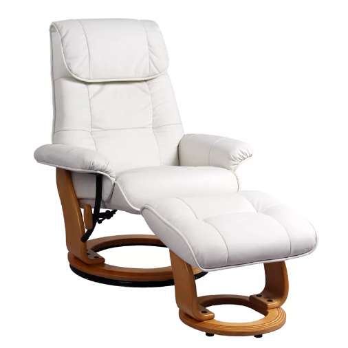 Ventura - Leather Stressless Recliner with Ottoman by Benchmaster - Furniture World SW (WA)