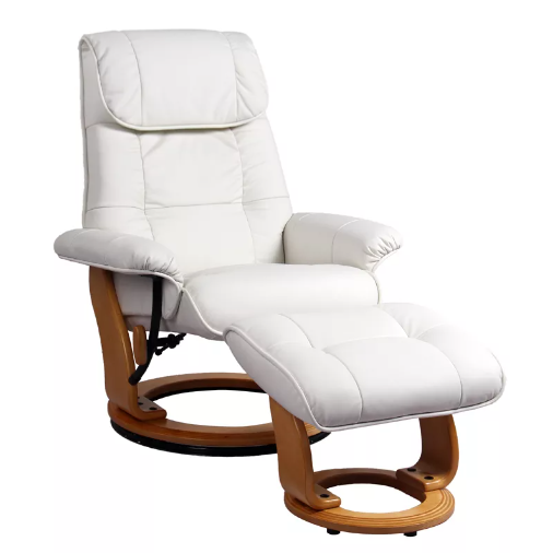 Ventura - Leather Stressless Recliner with Ottoman by Benchmaster