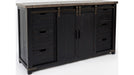 Jofran Madison County 60" Barn Door Server in Vintage Black - Furniture World SW (WA)