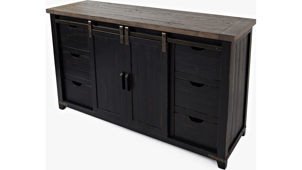 Jofran Madison County 60" Barn Door Server in Vintage Black - Furniture World SW (WA)