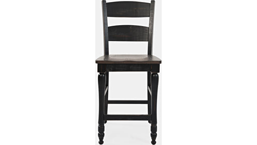 Jofran Madison County Ladderback Counter Stool in Vintage Black (Set of 2) - Furniture World SW (WA)