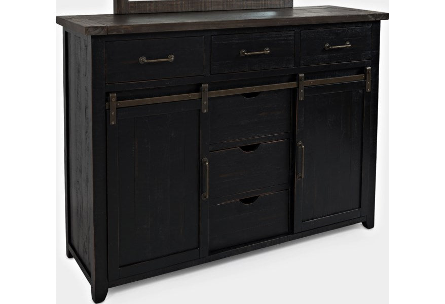 Jofran Madison County Door Dresser in Vintage Black - Furniture World SW (WA)