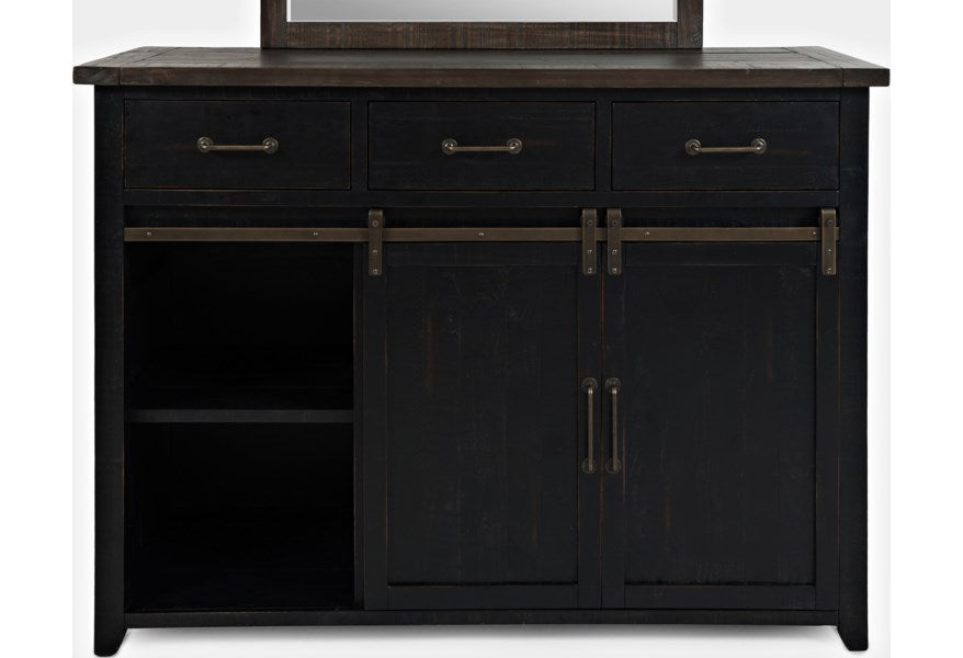 Jofran Madison County Door Dresser in Vintage Black - Furniture World SW (WA)