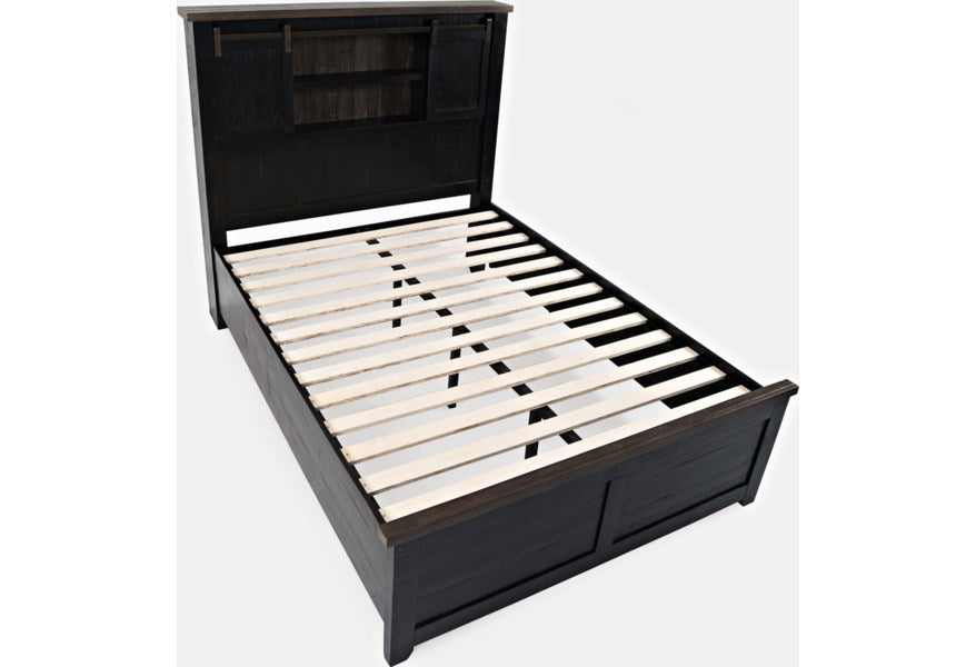 Jofran Madison County Queen Barn Door Bed in Vintage Black - Furniture World SW (WA)
