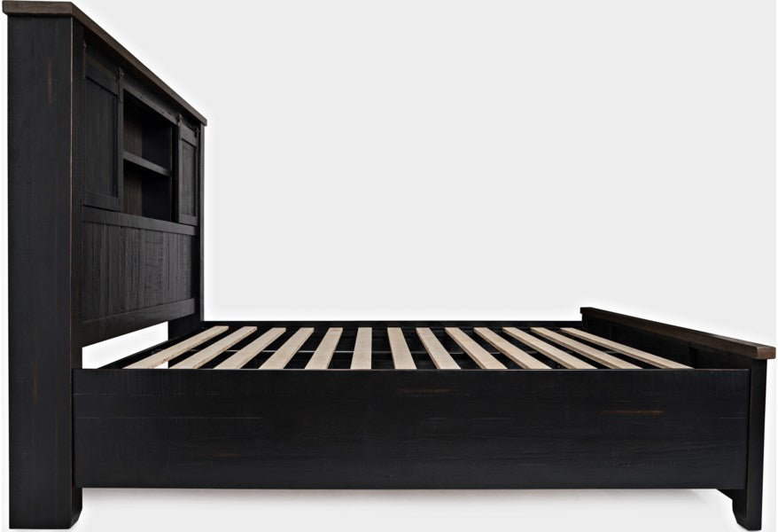 Jofran Madison County Queen Barn Door Bed in Vintage Black - Furniture World SW (WA)