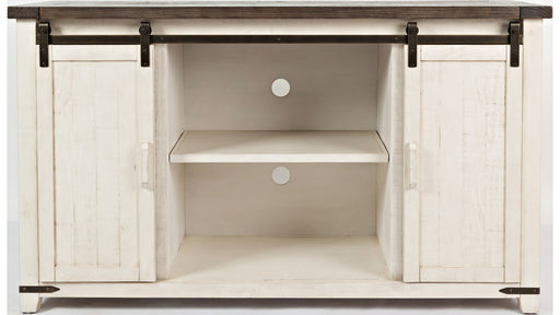 Jofran Madison County 60" Barn Door Server in Vintage White - Furniture World SW (WA)