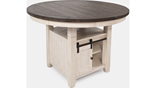 Jofran Madison County High/Low Round Dining Table in Vintage White - Furniture World SW (WA)
