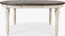Jofran Madison County Round to Oval Dining Table in Vintage White - Furniture World SW (WA)