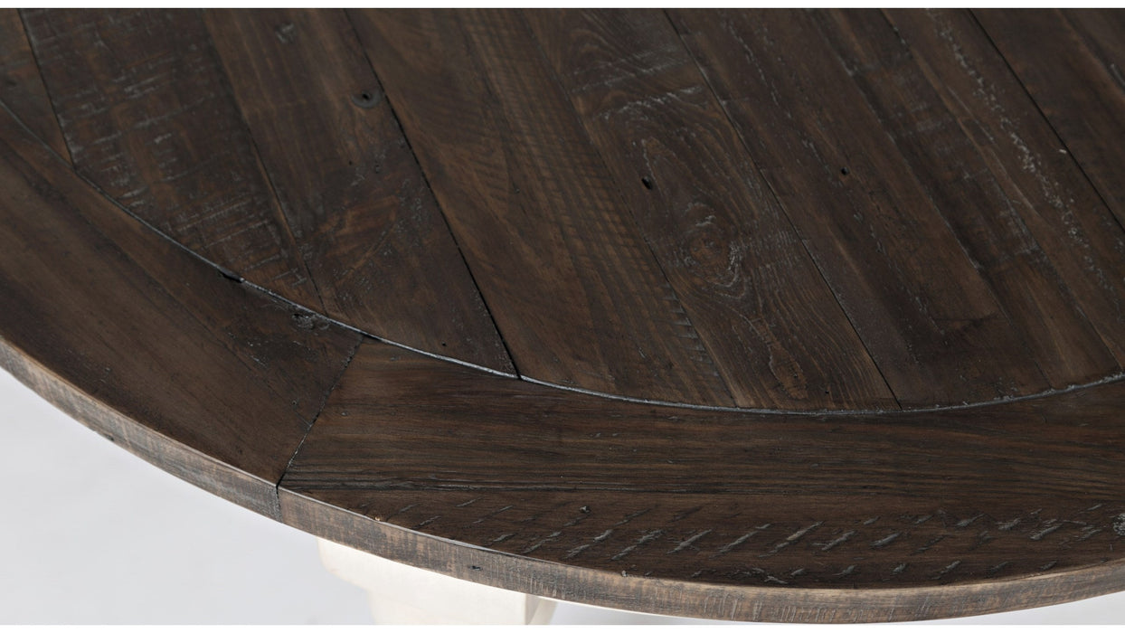 Jofran Madison County Round to Oval Dining Table in Vintage White - Furniture World SW (WA)