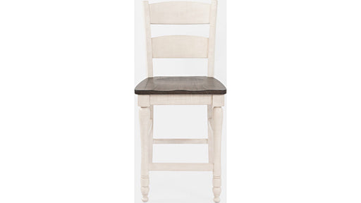 Jofran Madison County Ladderback Counter Stool in Vintage White (Set of 2) - Furniture World SW (WA)