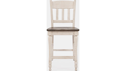 Jofran Madison County Slatback Counter Stool in Vintage White (Set of 2) - Furniture World SW (WA)