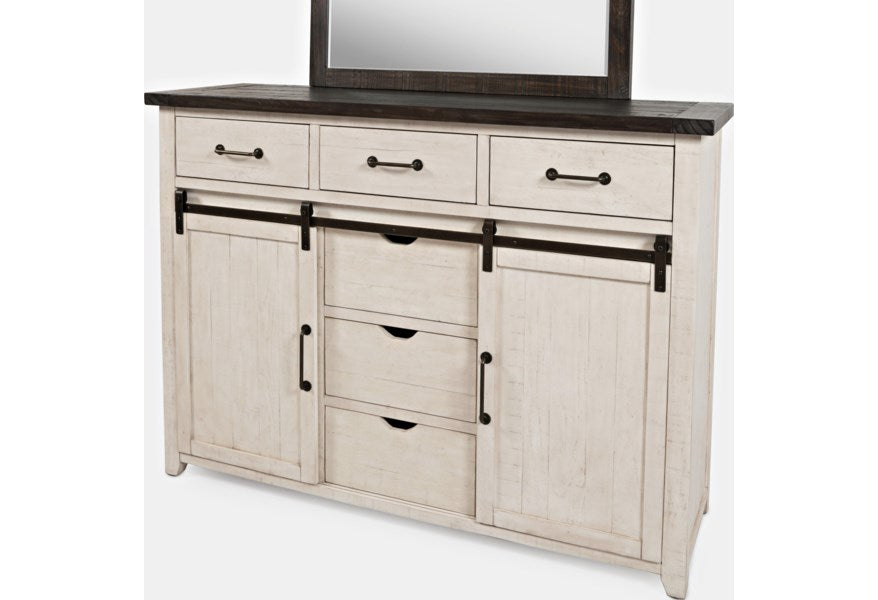 Jofran Madison County Door Dresser in Vintage White - Furniture World SW (WA)