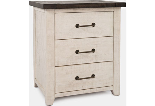 Jofran Madison County Power Nightstand in Vintage White - Furniture World SW (WA)