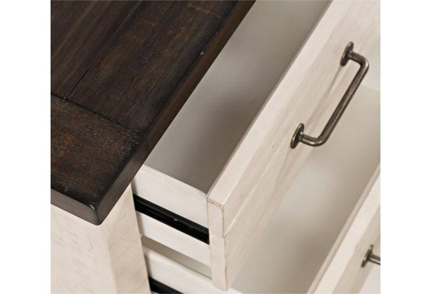 Jofran Madison County Power Nightstand in Vintage White - Furniture World SW (WA)