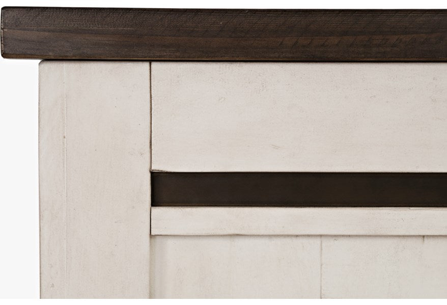 Jofran Madison County Queen Panel Bed in Vintage White - Furniture World SW (WA)