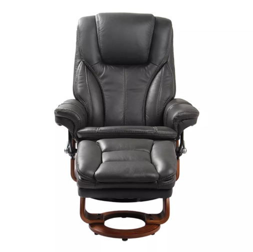 Hana - Leather Stressless Recliner with Ottoman by Benchmaster