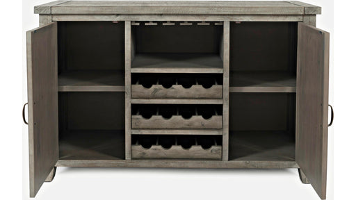 Jofran Outer Banks Server with Bottle and Glass Storage in Gray - Furniture World SW (WA)