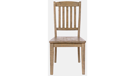 Jofran Carlyle Crossing Slatback Chair in Rustic Distressed Pine (Set of 2) - Furniture World SW (WA)