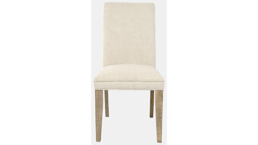 Jofran Carlyle Crossing Upholstered Chair in Cream/Rustic Distressed Pine (Set of 2) - Furniture World SW (WA)