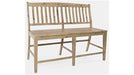 Jofran Carlyle Crossing Slatback Counter Bench in Rustic Distressed Pine - Furniture World SW (WA)