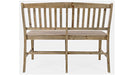 Jofran Carlyle Crossing Slatback Counter Bench in Rustic Distressed Pine - Furniture World SW (WA)