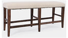 Jofran Fairview Backless Counter Bench in Dark Oak/Cream - Furniture World SW (WA)