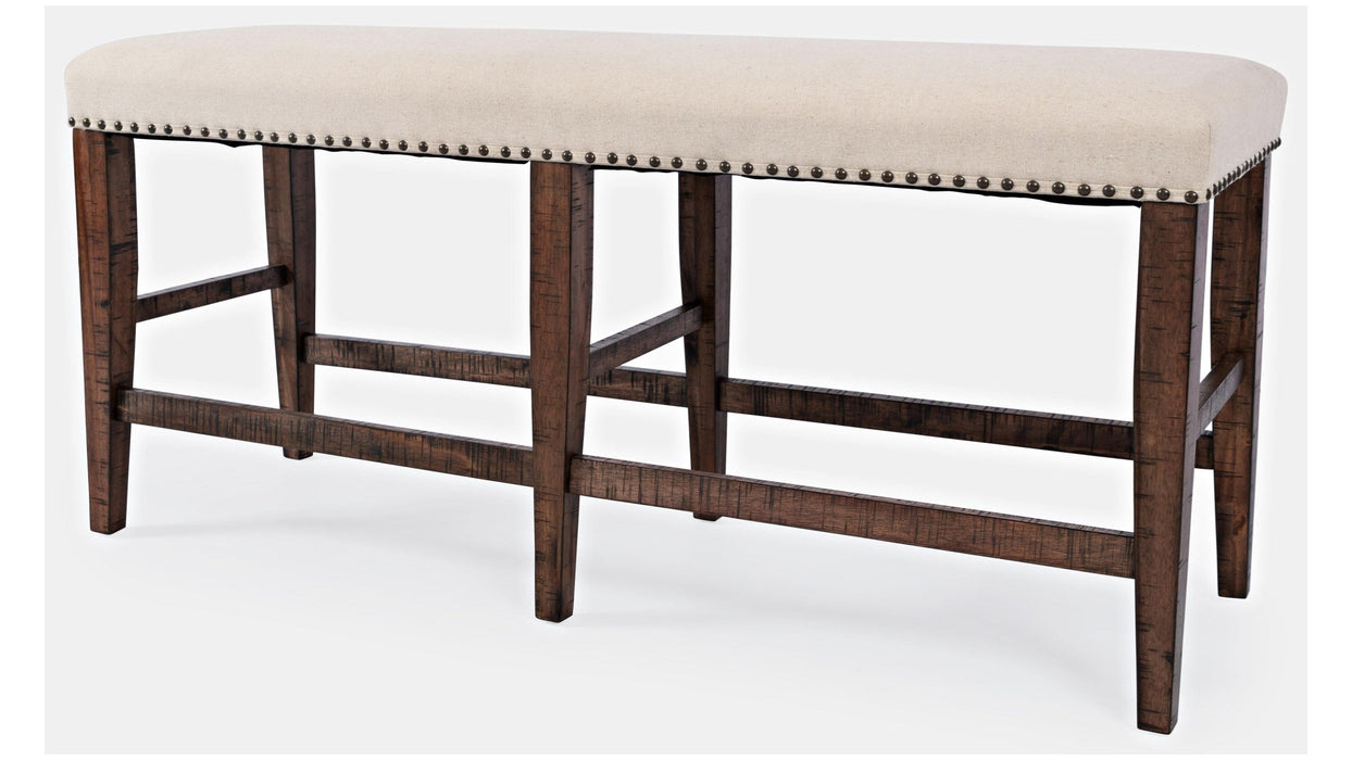 Jofran Fairview Backless Counter Bench in Dark Oak/Cream - Furniture World SW (WA)