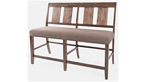 Jofran Mission Viejo Counter Bench in Warm Brown - Furniture World SW (WA)