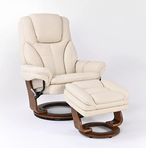 Hana - Leather Stressless Recliner with Ottoman by Benchmaster