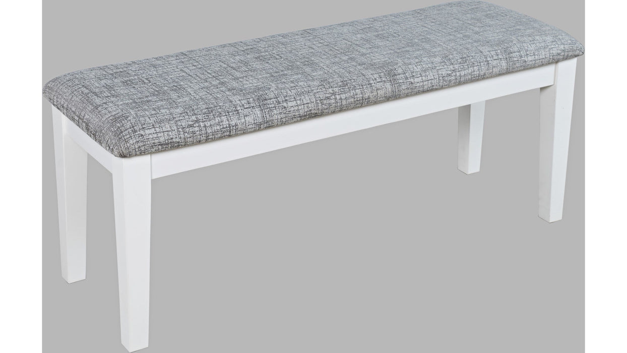 Jofran Urban Icon Upholstered Bench in White - Furniture World SW (WA)