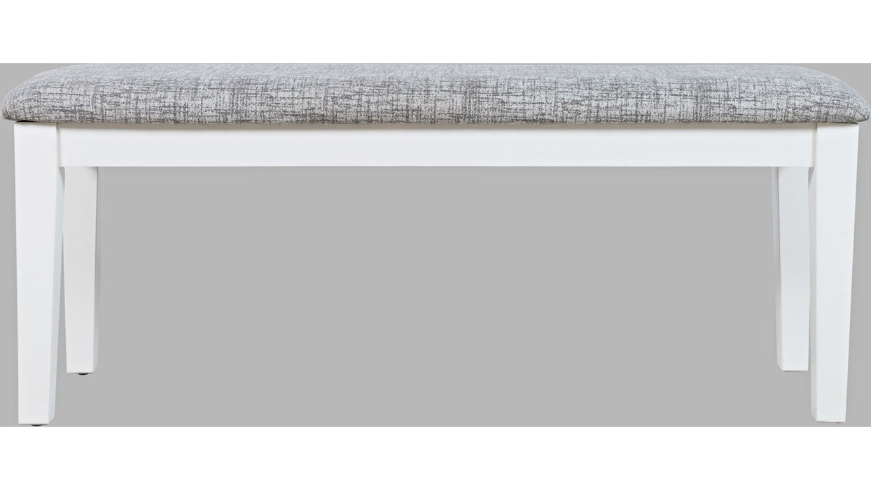 Jofran Urban Icon Upholstered Bench in White - Furniture World SW (WA)
