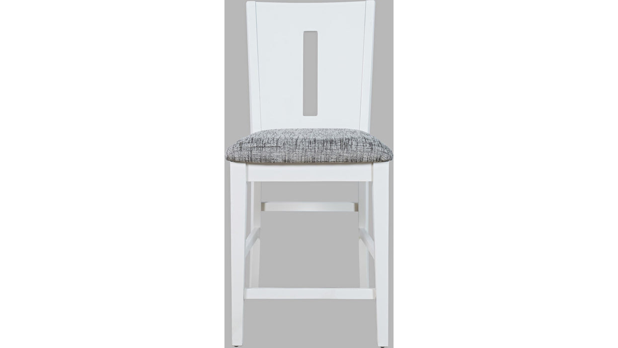 Jofran Urban Icon Slotback Counter Height Stool in White (Set of 2) - Furniture World SW (WA)