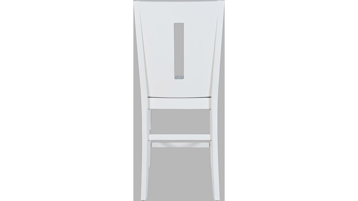 Jofran Urban Icon Slotback Counter Height Stool in White (Set of 2) - Furniture World SW (WA)