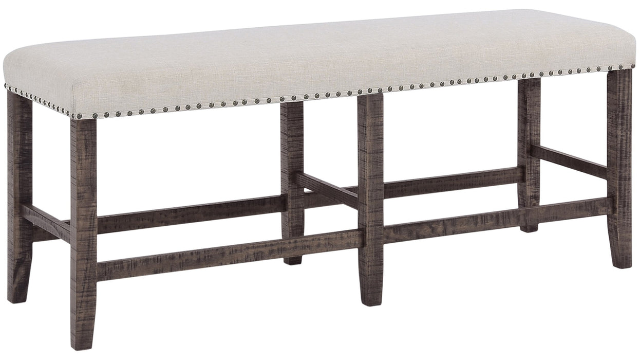 Jofran Willow Creek Counter Height Bench in Cream/Rich Distressed - Furniture World SW (WA)