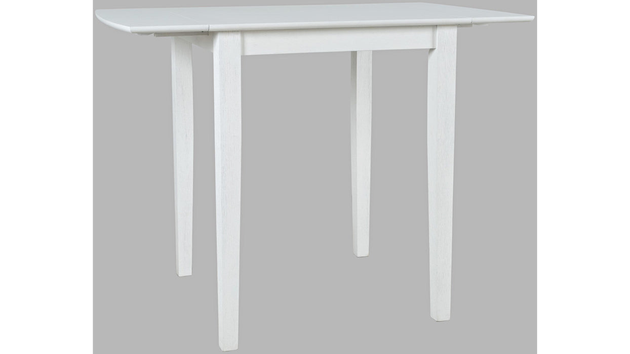 Jofran Eastern Tides Drop Leaf Counter Table in Blanc - Furniture World SW (WA)
