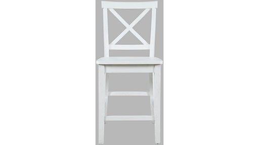 Jofran Eastern Tides X Back Counter Stool in Blanc (Set of 2) - Furniture World SW (WA)